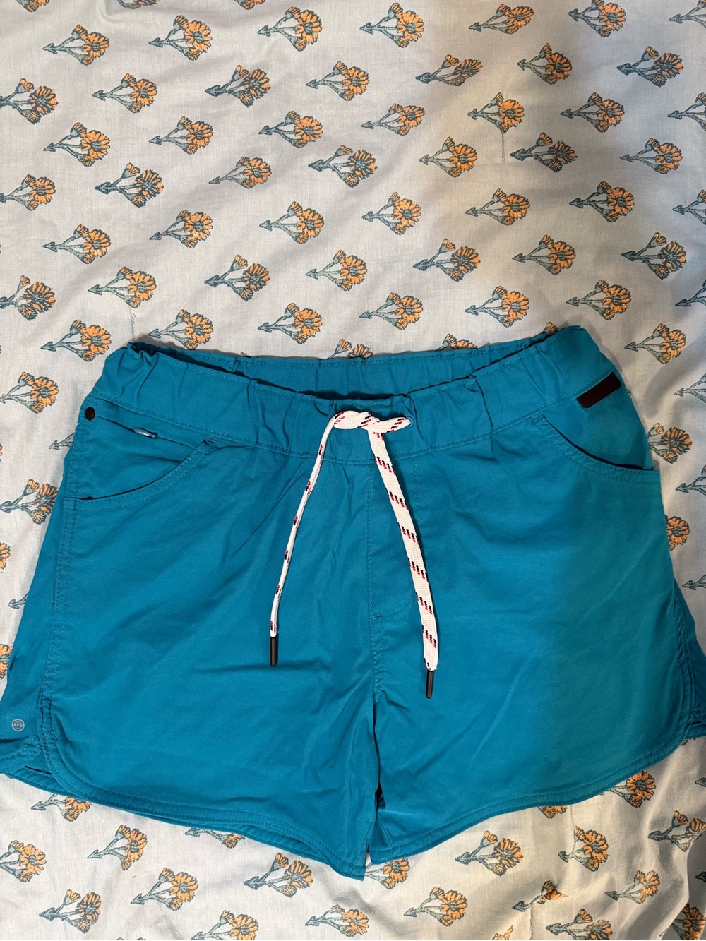 Wrangler Teal Athletic Drawstring Shorts